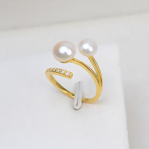 Accessoires pour bague ouverte à faire soi-même, argent S925, double perle, support semi-fini, incrustation, fournitures pour la fabrication de bijoux, 32 perles - Product Image 4