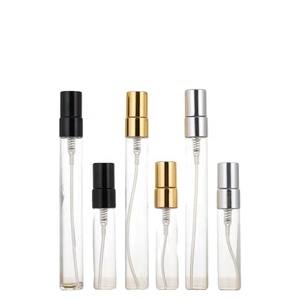 Botella de muestra de aceite de perfume de vidrio de lujo de 10ml personalizada forma plana con rociador de bomba y <span class=keywords><strong>espacio</strong></span> <span class=keywords><strong>vacío</strong></span> - Product Image 3