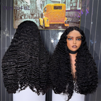 Perruque bouclée indienne naturelle de Birmanie, perruque frontale en dentelle HD complète de 40 pouces, vente en gros, perruque de cheveux humains vierges péruviens 12A sans colle