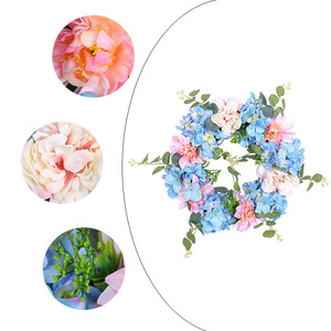DAMAI <b>Spring</b> Festive Blue Pink White Hydrangea Wreath - Hot Selling Faux Floral <b>Decor</b> for Outdoor Garden Wedding Wholesale - Product Image 3