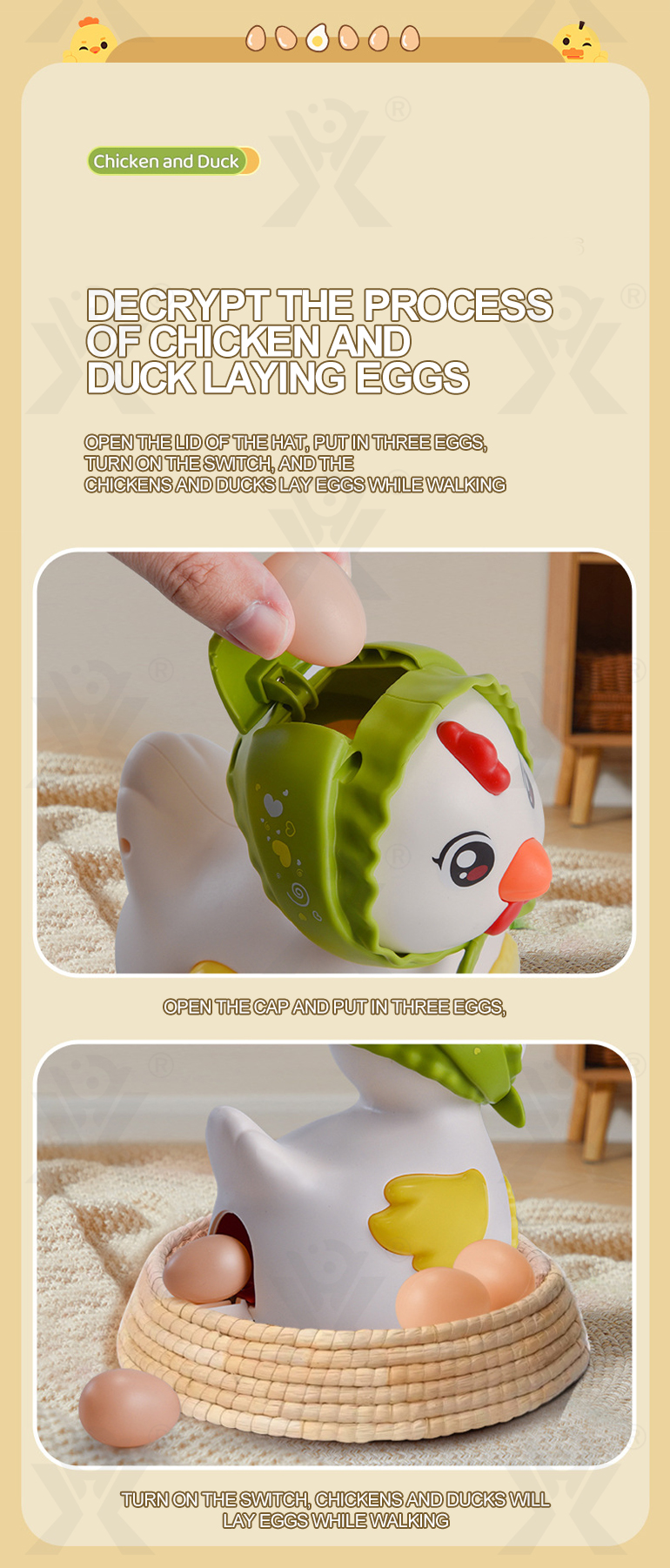 Chengji Baby Musical Chicken Hen Laying Egg Toy - Fun & Education