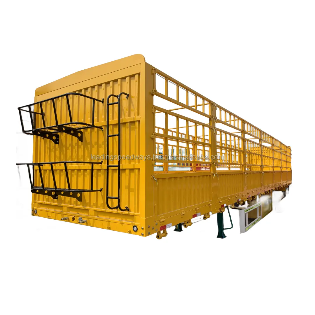 輸送フェンストレーラー中国フェンス貨物家畜セミトレーラー新品3軸70トン