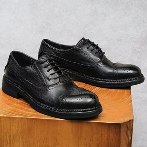 Chaussures élégantes pour hommes, en cuir véritable, semelle composite, à lacets, pour occasions formelles. - Product Image 3