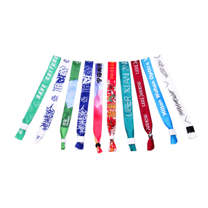 Custom High Quality Custom Colorful Polyester Woven Fabric Wristband with Plastic Button Slide Lock for Festivals Sports Events