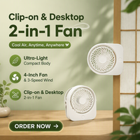 Mini ventilateurs de bureau à pince, portables, rechargeables par USB, multifonctions, petits ventilateurs de bureau rechargeables, petits ventilateurs portables pour l'été