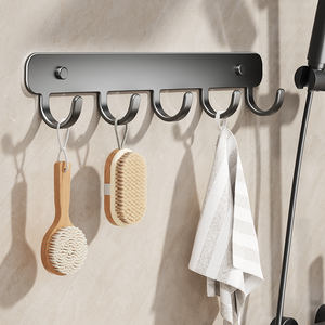 Appendiabiti da Parete Moderno Multifunzione in Metallo con 6 Ganci per Vestiti, Borse, Cucina, Bagno, Durevole e Autoadesivo - Product Image 4