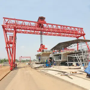 10 ton kapasitas beban 10m tinggi double girder gantry crane dengan listrik hoist motor