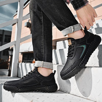 Chaussures décontractées pour hommes personnalisées en usine, en cuir véritable, à lacets, antidérapantes, grandes tailles, durables, souples, classiques, pour la marche et le sport