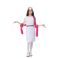 2026 Costume de cosplay d'Halloween, thème mythologie grecque médiévale, Toge Olympienne Zeus et Déesse, avec coiffe et ceinture, en matériau PET, impression numérique