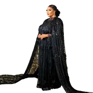 Abbigliamento Kanga a basso prezzo eleganti abiti africani due pezzi di lusso africano abito maglia paillettes abiti da donna africana
