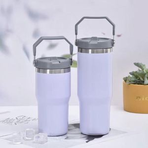 <b>Double</b> <b>Wall</b> Stainless Steel Car <b>Cup</b> with Easy Grip Handle, 20oz Vacuum Travel Tumbler for Coffee and Daily Drinks - Product Image 3