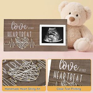 Marco <span class=keywords><strong>de</strong></span> Fotos <span class=keywords><strong>de</strong></span> <span class=keywords><strong>Madera</strong></span> <span class=keywords><strong>de</strong></span> 6 Pulgadas para Ecografía, Recuerdo del Primer Latido del Corazón, Regalo para Futura Mamá, Regalo para el Día <span class=keywords><strong>de</strong></span> la Madre, Regalo para Revelación del Sexo del Bebé - Product Image 6