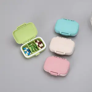 Portable Daily Weekly Plastic Wheat Straw 3 Compartments Travel Medicine Pill Storage Cases Pill Box Organizer