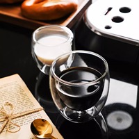 Mug en verre isolant à double paroi en borosilicate, tasse double couche en forme d'œuf, verre à boissons et à lait, tasse à café, jus de fruits