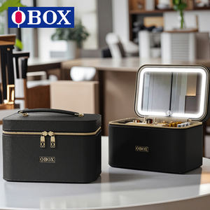 กระเป๋าเครื่องสำอาง OBOX พร้อมกระจก HD 3 <span class=keywords><strong>โทน</strong></span>สี สำหรับผู้ที่ชื่นชอบการ<span class=keywords><strong>แต่งหน้า</strong></span>  กระเป๋าขนาดใหญ่สำหรับการเดินทางช่วงสุดสัปดาห์ - Product Image 6