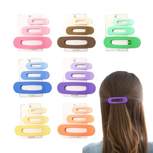 Presilhas de cabelo para meninas 3 peças, presilhas para cabelo de resina e gancho de pressão, clipe bobby em cores para meninas