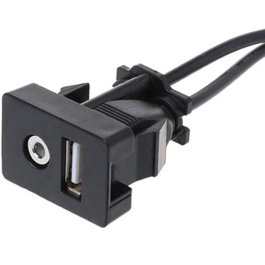 Car Boat Motorcycle 3.5mm USB AUX Audio <strong>Headphone</strong> Male Jack <strong>Extension</strong> Flush Mount Mounting <strong>Cable</strong> - Product Image 6
