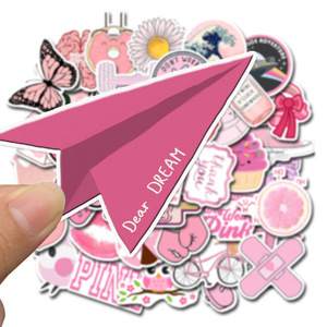 50PCS Del Fumetto VSCO Rosa Dolce Principessa di Serie Della Ragazza Valigia PVC Graffiti Adesivi Murali - Product Image 4