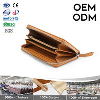 Dompet Wanita Kulit Asli Motif Cetak 2026 Tas Clutch OEM Tempat Kartu Gaya Multifungsi Dompet Panjang Wanita