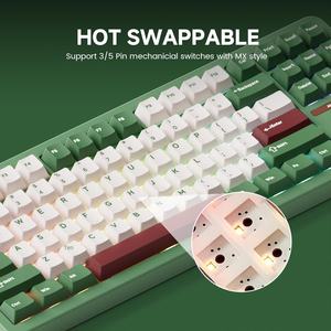 Clavier de jeu mécanique Akko TAC87 USB-<span class=keywords><strong>C</strong></span> filaire, rétroéclairage RGB, 88 touches, 80% TKL, disposition US, Matcha Red Bean, hot-swappable, OEM, avec fixation Gasket - Product Image 6