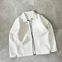Veste en cuir PU personnalisée de haute qualité, en cuir véritable, décontractée, imperméable, à manches longues, à fermeture éclair, pour hommes
