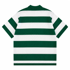 <span class=keywords><strong>Polo</strong></span> en maille jacquard rayé à manches courtes pour <span class=keywords><strong>homme</strong></span> avec LOGO personnalisé – Maillot de football en crochet pour <span class=keywords><strong>homme</strong></span> - Product Image 2
