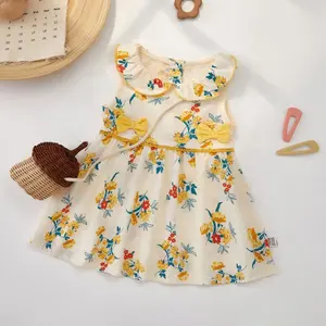 Özel kızın bebek yaz elbisesi yaz prenses elbise çocuk giysileri kolsuz bebek elbise