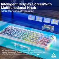 Teclado Mecánico Inalámbrico para Juegos AULA F98PRO con Retroiluminación RGB Personalizable, Intercambiable en Caliente por Bluetooth para Windows/Mac, Luz Azul