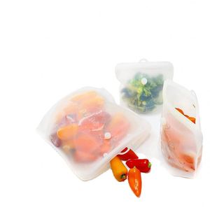Reusable Fresh <b>clear</b> Ziplock Silicone Airtight Freezer Bag Take Away Food Storage & and <b>Container</b> for Packaging Kitchen Camping - Product Image 1
