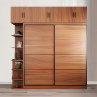 Armoire classique en bois brun Kejia, meubles de chambre à coucher, porte coulissante, dressing ouvert, armoires personnalisées