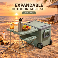 Glacière à roulettes isotherme avec poignée de traction, couvercle étanche, pour camping, pêche, chasse, fabricant OEM