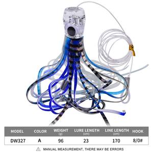 Señuelos <span class=keywords><strong>de</strong></span> pesca <span class=keywords><strong>de</strong></span> arrastre listo para agua salada, juego grande para atún Marlin Mahi Wahoo, mar profundo, 22cm, 100g - Product Image 6