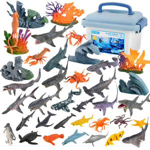 HY Toys Animal marino criatura de juguete ballena delfín tiburón tortuga mundo submarino educación temprana modelo de simulación cognitiva - Product Image 1