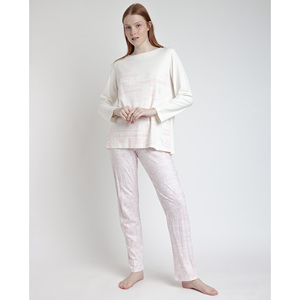 Admas La Vie est Belle mujer Pijama Manga larga hai mảnh áo ngủ đàn hồi thắt lưng thoáng khí Spandex in mùa thu - Product Image 1