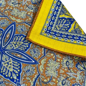 Jacinth Jaune Double Face Imprimé Hanky 100% Laine Mouchoirs de Poche Hommes Mouchoir pour Vente en Gros - Product Image 3