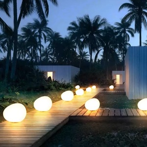 Lampe solaire de jardin, banc d'extérieur avec éclairage LED décoratif en pierre, éclairage paysager pour parc, hôtel, usage commercial - Product Image 3