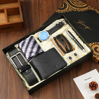 Ensemble cadeau pour homme unisexe pour la fête des pères, Thanksgiving, la Saint-Valentin, Noël, le Nouvel An chinois : lunettes de soleil, porte-clés, montre, portefeuille