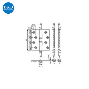 Solid Brass mang mông câm bản lề đồ nội thất phần cứng bản lề cho cửa kim loại bằng gỗ - Product Image 6
