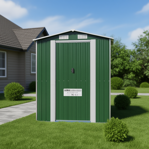 Caseta de Jardín de Acero Galvanizado Verde 75.6x173.2x87.8 Pulgadas para Almacenamiento en Exteriores - Product Image 2