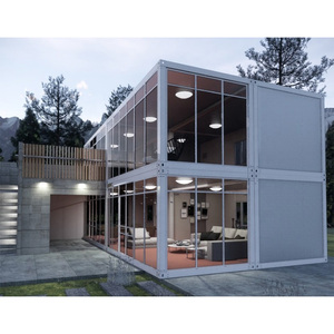 Contenedor <span class=keywords><strong>de</strong></span> dos pisos moderno <span class=keywords><strong>de</strong></span> lujo, edificios <span class=keywords><strong>de</strong></span> casas prefabricadas, Cabañas desmontables personalizadas <span class=keywords><strong>de</strong></span> fábrica, Hotel, apartamento, Villa - Product Image 1