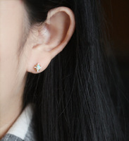 Boucles d'oreilles de mariée en argent sterling 925 plaqué or avec opale, style western, pour dropshipping et vente en gros