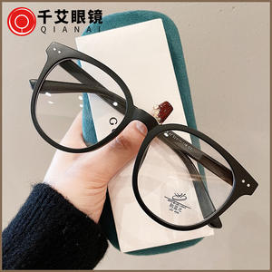 Monture de lunettes optiques Qianai Round TR90 transparente anti-lumière bleue unisexe taille moyenne avec verres en acrylique - Product Image 4