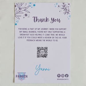 การ์ดขอบคุณพิมพ์โลโก้แบบกำหนดเองคุณภาพสูง MOQ ต่ำ พร้อมลายนูน สำหรับโปรโมชั่นธุรกิจ - Product Image 1