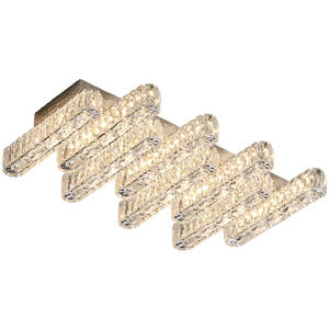 Gran oferta, lámpara de techo moderna, candelabro de cristal con diseño de onda dorada, lámpara inteligente, Base de hierro IP44 para oficina en casa - Product Image 6