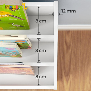 <span class=keywords><strong>Bibliothèque</strong></span> pour enfants Organisateur de jouets <span class=keywords><strong>Coffre</strong></span> et <span class=keywords><strong>bibliothèque</strong></span> avec 3 étagères Boîte de rangement avec roues Thème d'espace polyvalent - Product Image 4