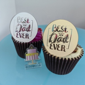 Feliz Día del Padre, el Mejor Papá del Mundo, Mini Adorno de Acrílico para Cupcakes, Decoración para Pastel del Día del Padre - Product Image 2