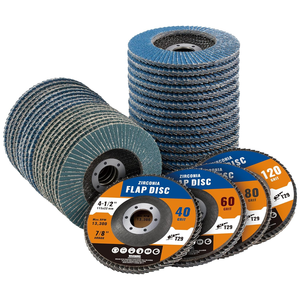 Prêt à expédier : 160 disques à lamelles en zircone de 4-1/2 po, grains mixtes 40/60/80/120, T29 pour meulage du bois et du métal, pour meuleuse d'angle SATC - Product Image 1