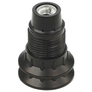 ที่วางหลอดไฟ E14 สีดำ ทำจากเบกาไลต์ พร้อมวงแหวน 2 วง สำหรับฐานโคมไฟ - Product Image 1