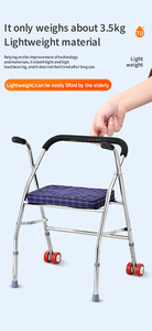 Huaen Four-legged <strong>Wheeled</strong> Armrest <strong>Walker</strong> for Elderly-Portable Folding Design Anti-Slippery Durable Wheel Seat Class I Walking - Product Image 6