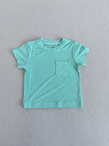 T-shirt en bambou pour bébé Garçons et filles Tops d'été à manches courtes Vêtements en bambou de couleur unie pour bébé - Product Image 6